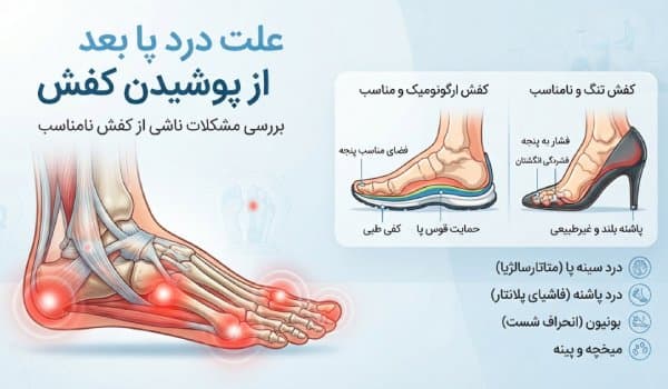 کفش نامناسب چگونه باعث درد پا می‌شود؟ هر آنچه باید بدانید